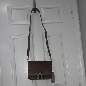 Burberry Dark Brown and Plaid Crossbody Bag
